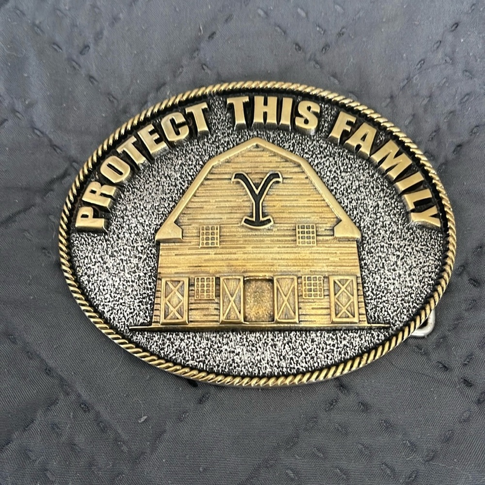 Yellowstone belt buckle from an authentic saddle store